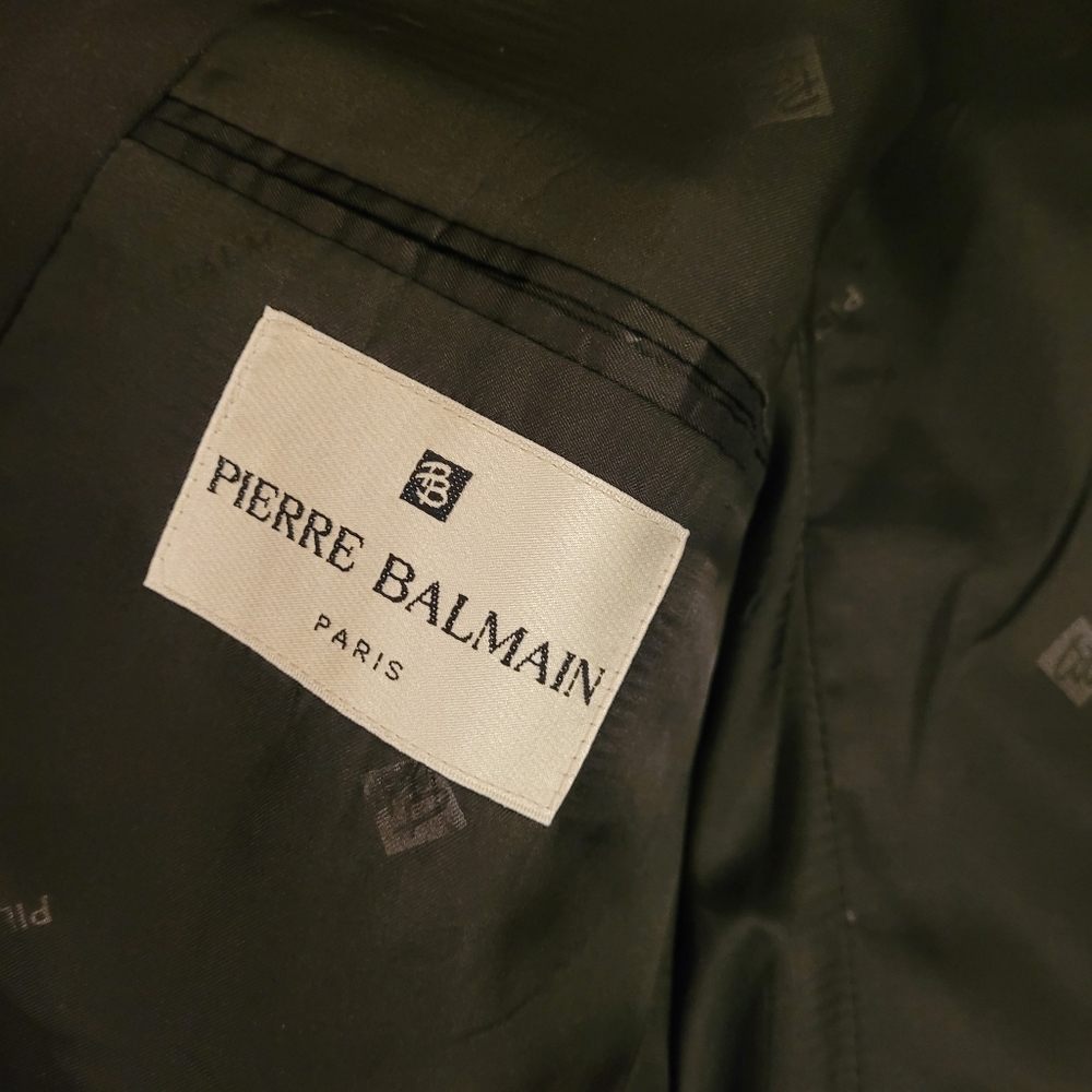 VINTAGE PIERRE BALMAIN PARIS DOUBLE BREASTED TUXEDO JACKET BLAZER - Picture 9 of 11